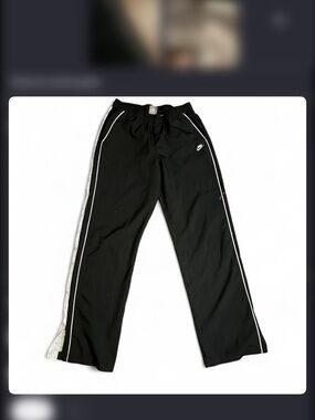 Nike Black Joggers with White Side Piping